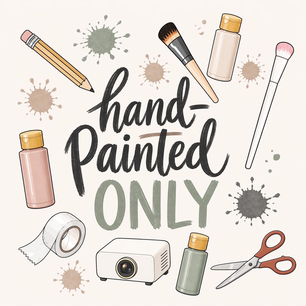 Hand Painted Only Apron | Artist Paintbrushes Palette banner Apron