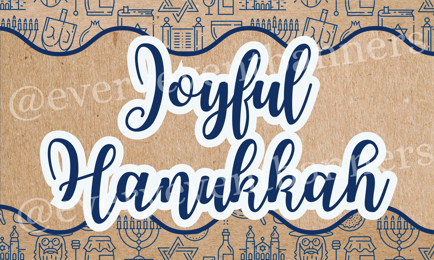 15 Full Hanukkah banner mockups, fully editable Canva templates for painted banners