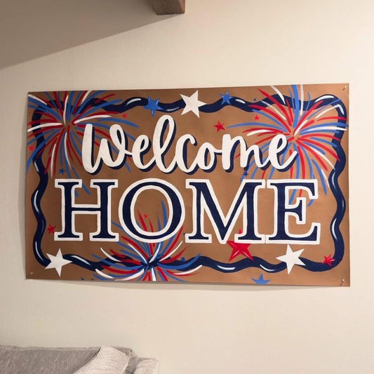 Welcome Home Banner, Military Homecoming, Fourth of July Celebration Party Decor