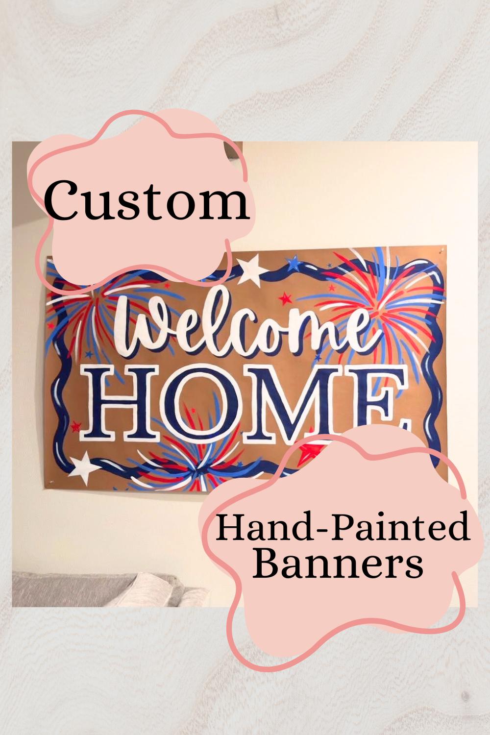 Custom Banner, Painted Butcher Paper, Personalized Party Decor, Event/Birthday/Engagement Classroom/Christmas Banner