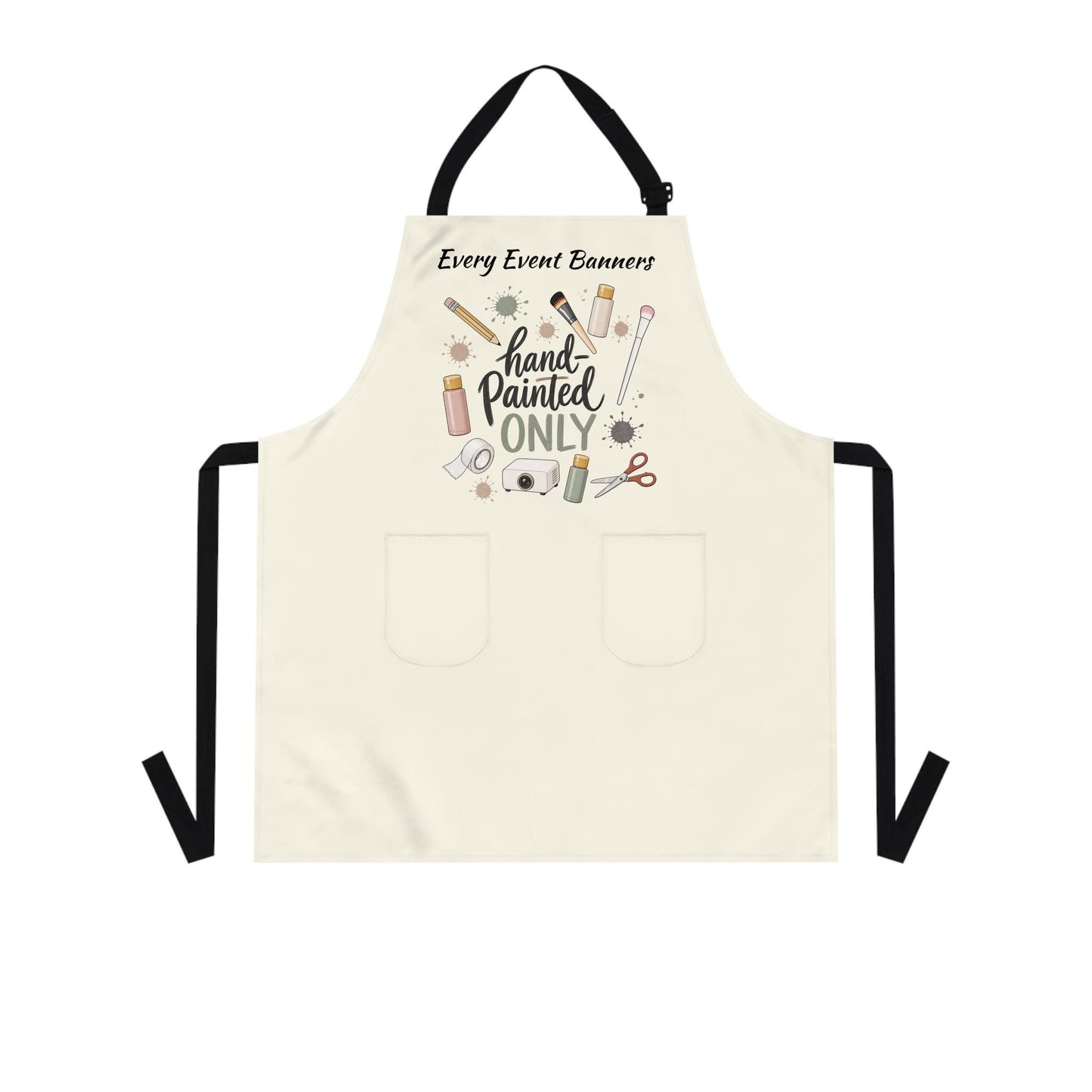 Hand Painted Only Apron | Artist Paintbrushes Palette banner Apron